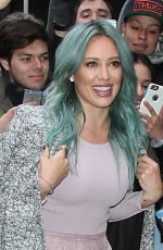 HILARY DUFF on he Set of Good Morning America in New York