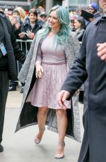 HILARY DUFF on he Set of Good Morning America in New York
