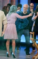 HILARY DUFF on he Set of Good Morning America in New York