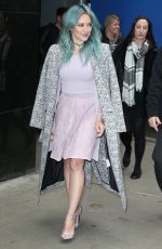 HILARY DUFF on he Set of Good Morning America in New York