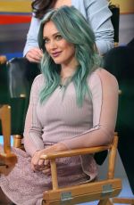 HILARY DUFF on he Set of Good Morning America in New York