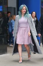 HILARY DUFF on he Set of Good Morning America in New York