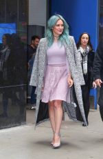 HILARY DUFF on he Set of Good Morning America in New York