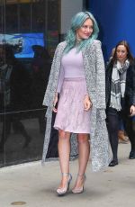 HILARY DUFF on he Set of Good Morning America in New York