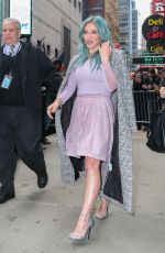 HILARY DUFF on he Set of Good Morning America in New York