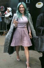 HILARY DUFF on he Set of Good Morning America in New York