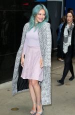 HILARY DUFF on he Set of Good Morning America in New York