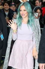 HILARY DUFF on he Set of Good Morning America in New York