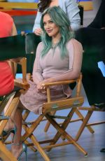 HILARY DUFF on he Set of Good Morning America in New York