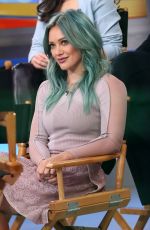 HILARY DUFF on he Set of Good Morning America in New York