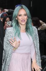 HILARY DUFF on he Set of Good Morning America in New York