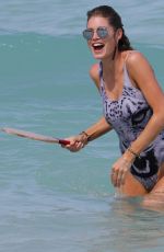DOUTZEN KROES in Swimsuit at a Beach in Miami