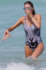 DOUTZEN KROES in Swimsuit at a Beach in Miami