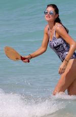 DOUTZEN KROES in Swimsuit at a Beach in Miami