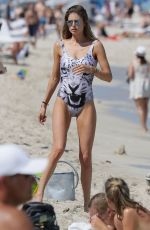 DOUTZEN KROES in Swimsuit at a Beach in Miami