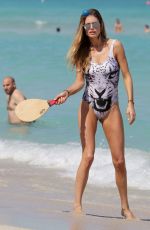 DOUTZEN KROES in Swimsuit at a Beach in Miami