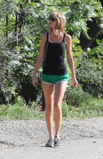 TAYLOR SWIFT in Shorts Out Hiking in Hollywood