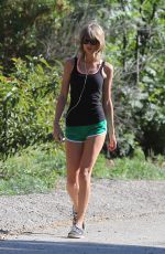 TAYLOR SWIFT in Shorts Out Hiking in Hollywood