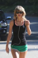 TAYLOR SWIFT in Shorts Out Hiking in Hollywood