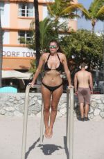 IMOGEN THOMAS in Bikini on the Beach in Miami 0603
