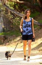 JAMIE CHUNG Out with Her Dog in Los Angeles