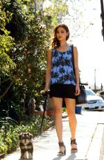 JAMIE CHUNG Out with Her Dog in Los Angeles
