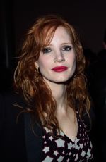 JESSICA CHASTAIN Arrives at Yves Saint Laurent Fashion Show in Paris