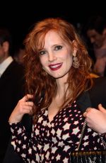 JESSICA CHASTAIN Arrives at Yves Saint Laurent Fashion Show in Paris