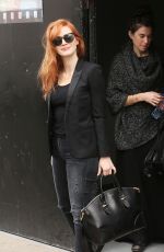 JESSICA CHASTAIN Leaves Royal Monceau Hotel in Paris
