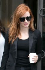 JESSICA CHASTAIN Leaves Royal Monceau Hotel in Paris