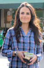 JORDANA BREWSTER in Ripped jeans at Whole Foods in Brentwood