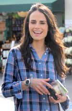 JORDANA BREWSTER in Ripped jeans at Whole Foods in Brentwood