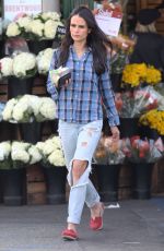 JORDANA BREWSTER in Ripped jeans at Whole Foods in Brentwood