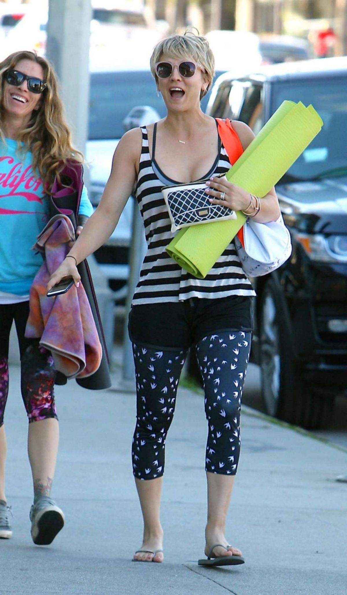 KALEY CUOCO in Leggings Heading to Yoga Class in Brentwood.
