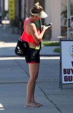 KALEY CUOCO in Shorts and Tank Top Leves Yoga Class in Sherman Oaks