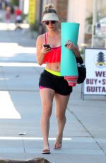 KALEY CUOCO in Shorts and Tank Top Leves Yoga Class in Sherman Oaks