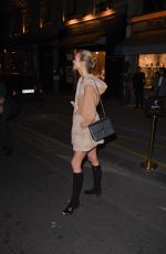 KARLIE KLOSS at Caviar Kaspia Restaurant in Paris