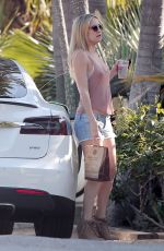 KATE HUDSON in Cut Off Shorts Out and About in Malibu