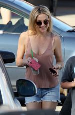 KATE HUDSON in Cut Off Shorts Out and About in Malibu