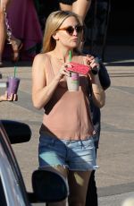 KATE HUDSON in Cut Off Shorts Out and About in Malibu