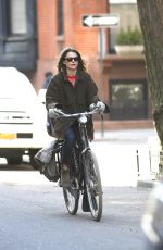 KERI RUSSELL Riding a Bike Out in New York