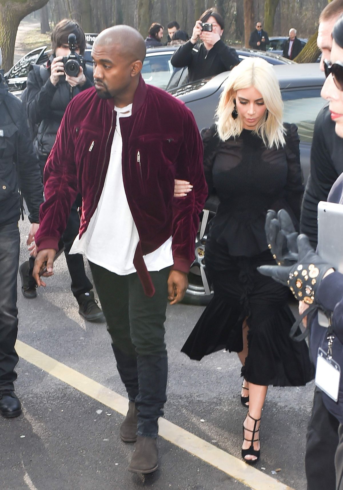 KIM KARDASHIAN and Kanye West at Louis Vuitton Fashion Show in Paris – HawtCelebs