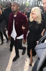 KIM KARDASHIAN and Kanye West at Louis Vuitton Fashion Show in Paris