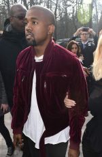 KIM KARDASHIAN and Kanye West at Louis Vuitton Fashion Show in Paris