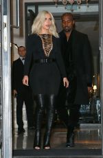 KIM KARDASHIAN and Kanye West Leaves Their Hotel in Paris