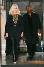 KIM KARDASHIAN and Kanye West Leaves Their Hotel in Paris