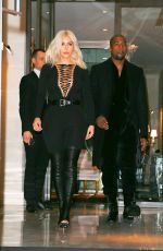 KIM KARDASHIAN and Kanye West Leaves Their Hotel in Paris