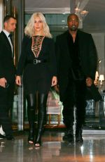 KIM KARDASHIAN and Kanye West Leaves Their Hotel in Paris