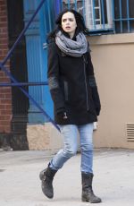 KRYSTEN RITTER on the Set of A.K.A. Jessica Jones in new York 1103