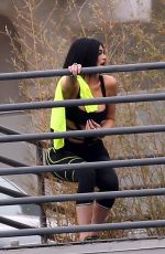 KYLIE JENNER in Cutout Swimsuit on the Set of a Photoshoot in Hollywood